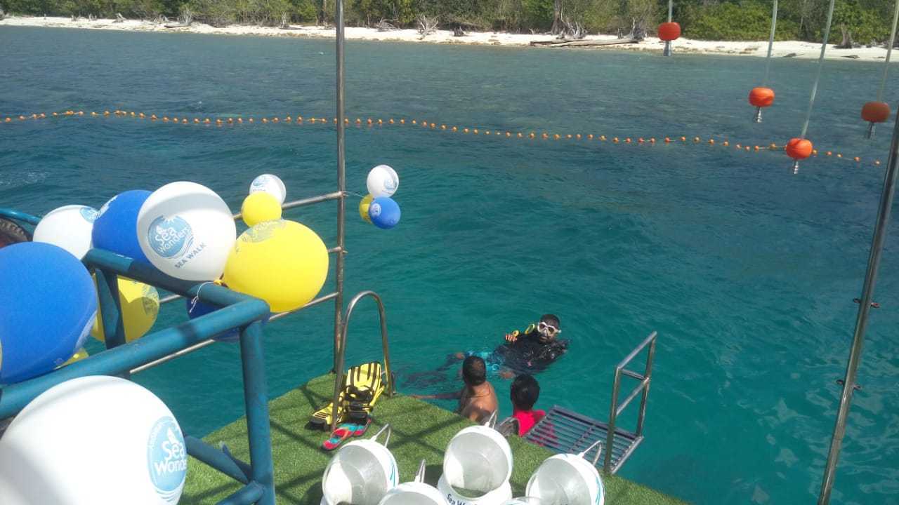 Sea Walk in North bay Sea walk in Elephanta beach