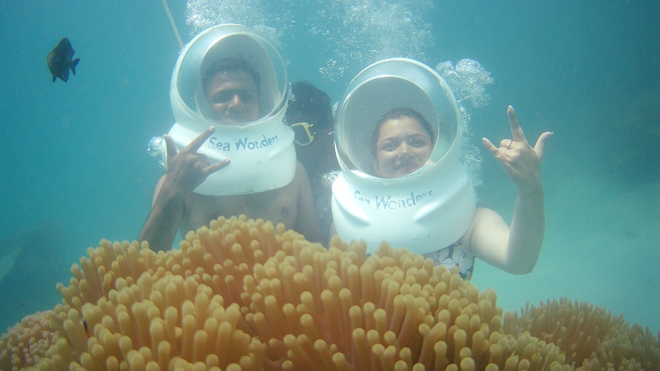 Sea Walk in North bay Sea walk in Elephanta beach
