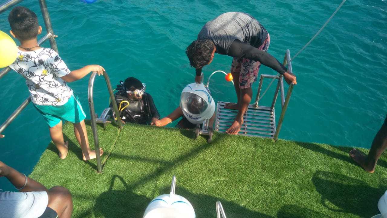 Sea Walk in North bay Sea walk in Elephanta beach