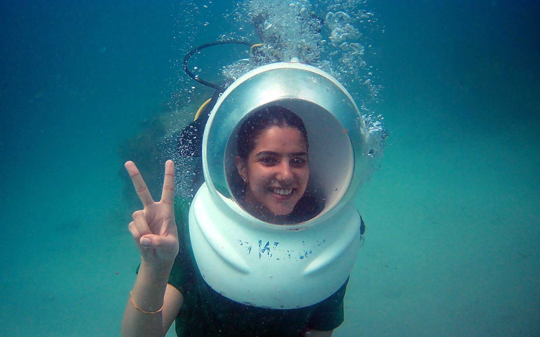 Sea Walk in North bay Sea walk in Elephanta beach